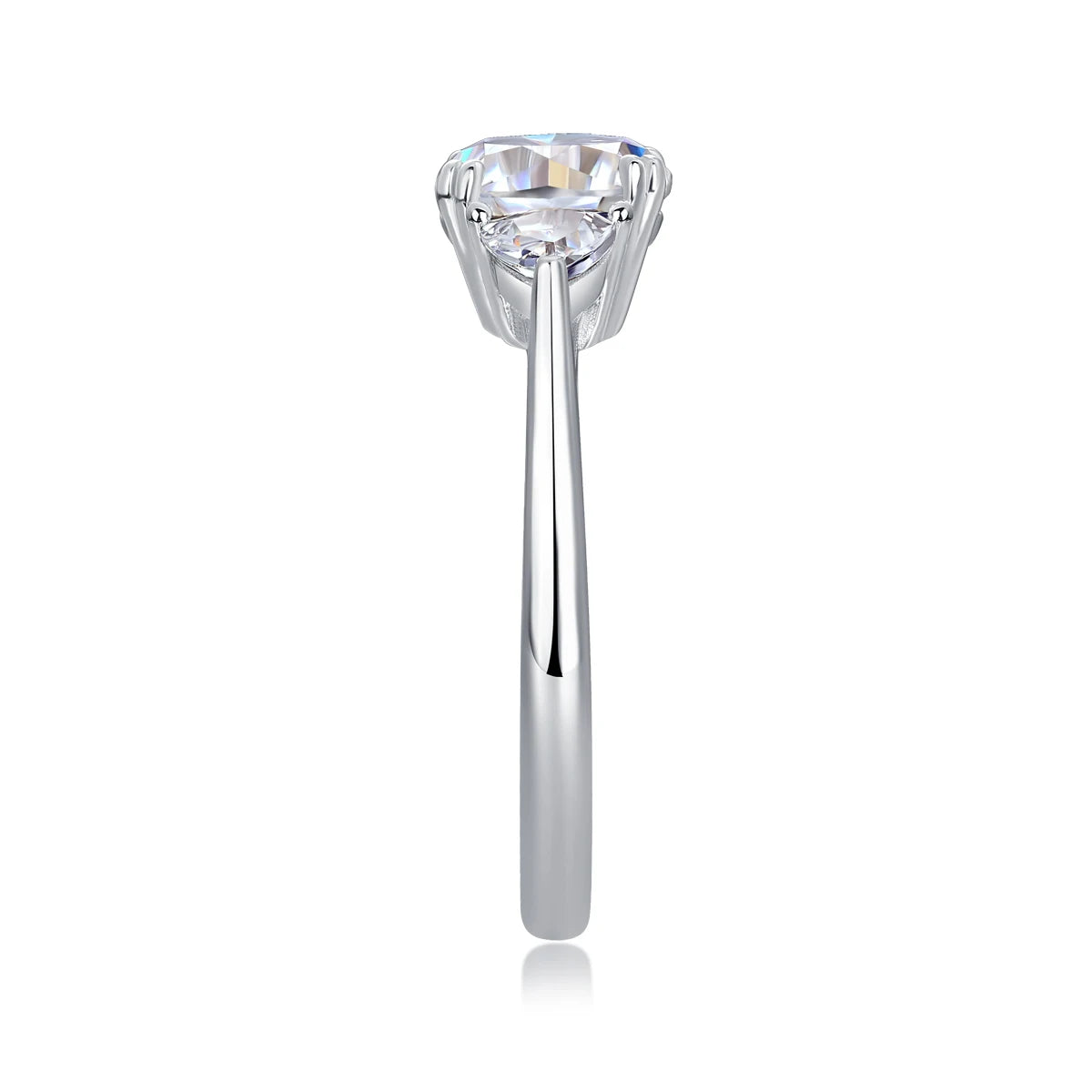 sterling silver jewelry - Silver Ring SLM0184R-White-6 side view