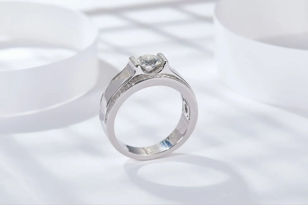 sterling silver jewelry - 925 Silver Ring SLM0062R-1CT-6 detail view