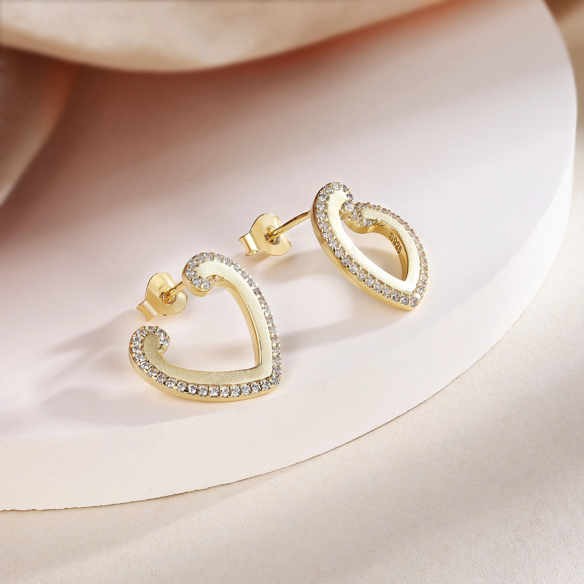 sterling silver jewelry - 925 Gold Silver Earrings SLM0034E-catalogue detail view