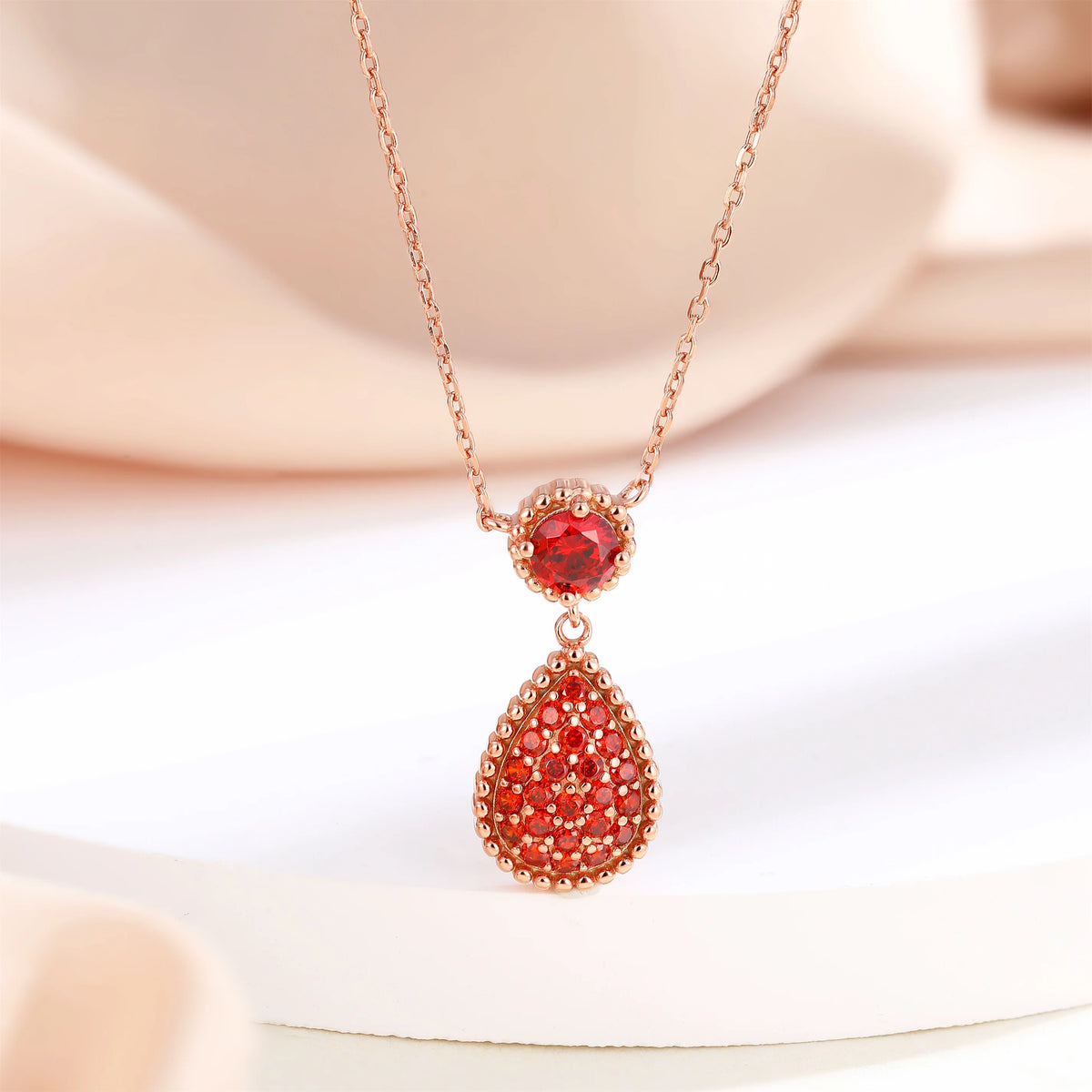 sterling silver jewelry - 925 Rose Gold Necklace Pendant SLZ0020N-luxury pendant detail view