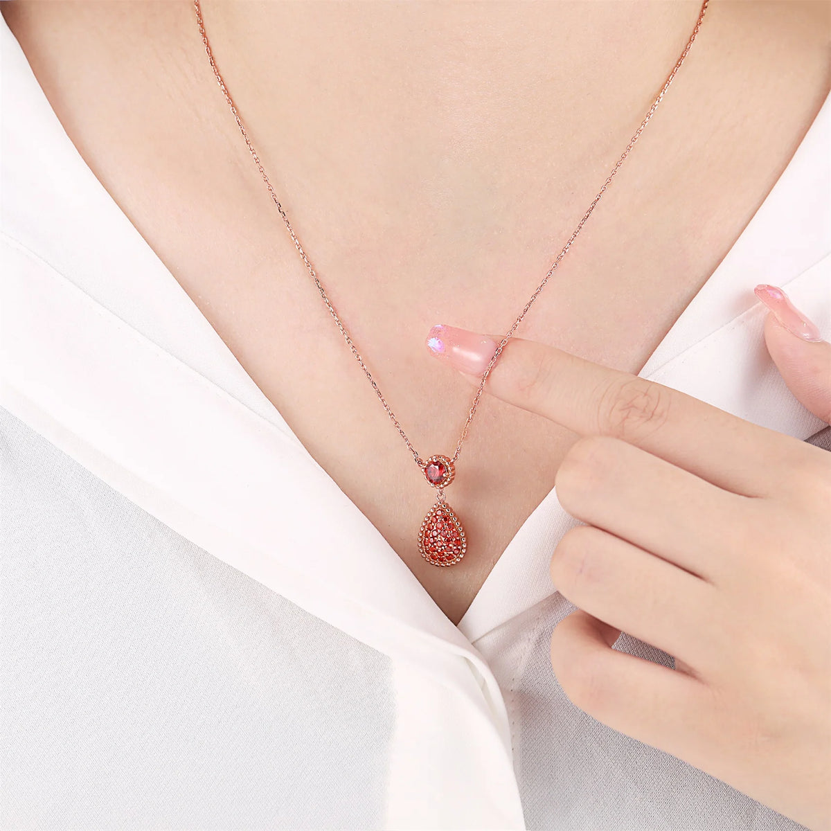 sterling silver jewelry - 925 Rose Gold Necklace Pendant SLZ0020N-luxury pendant product view 05