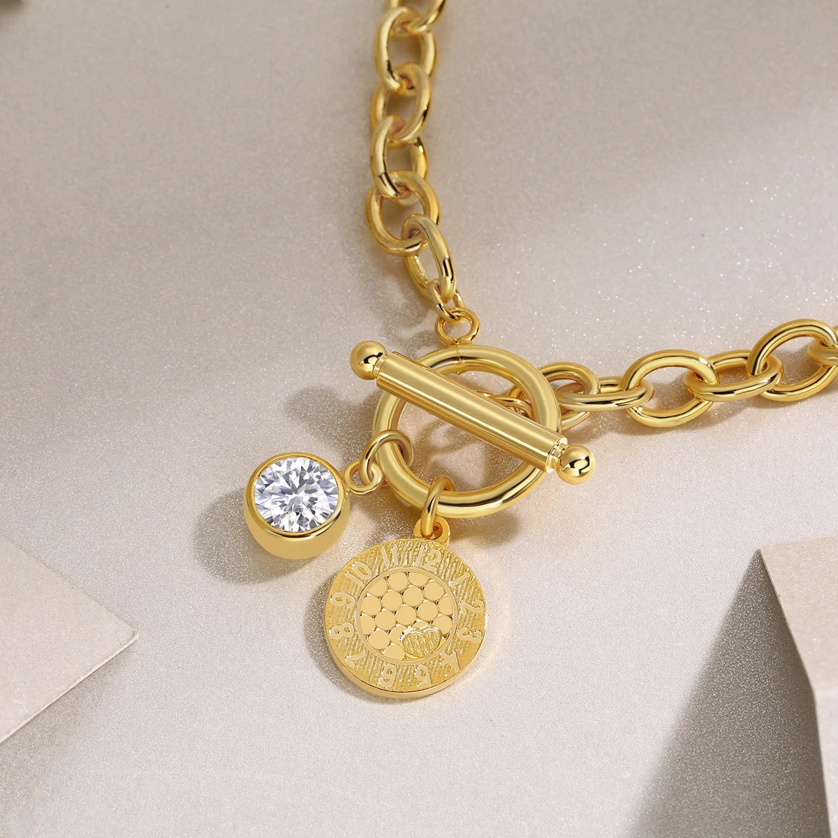 sterling silver jewelry - Silver Gold Bracelet Pendant SLM0027B-Gold-17cm side view