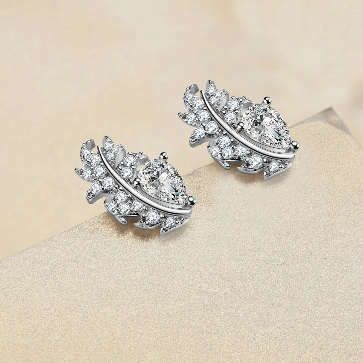 sterling silver jewelry - 925 Silver Earrings SLM0037E-silver earring studs open view