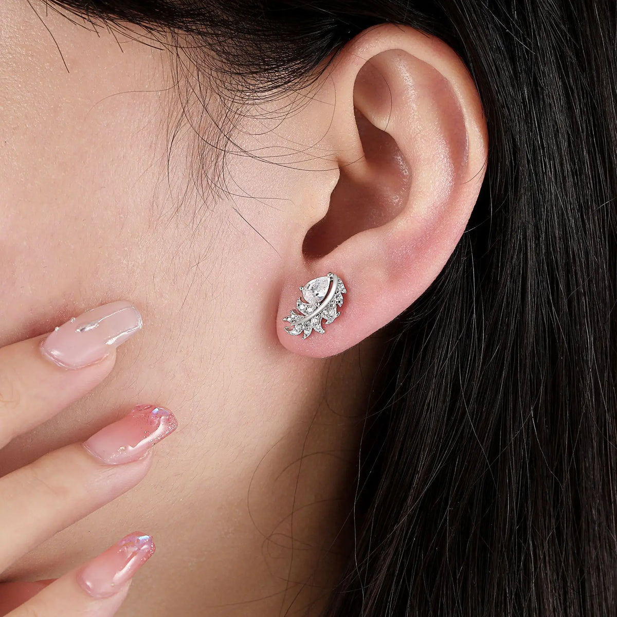 sterling silver jewelry - 925 Silver Earrings SLM0037E-silver earring studs product view 05