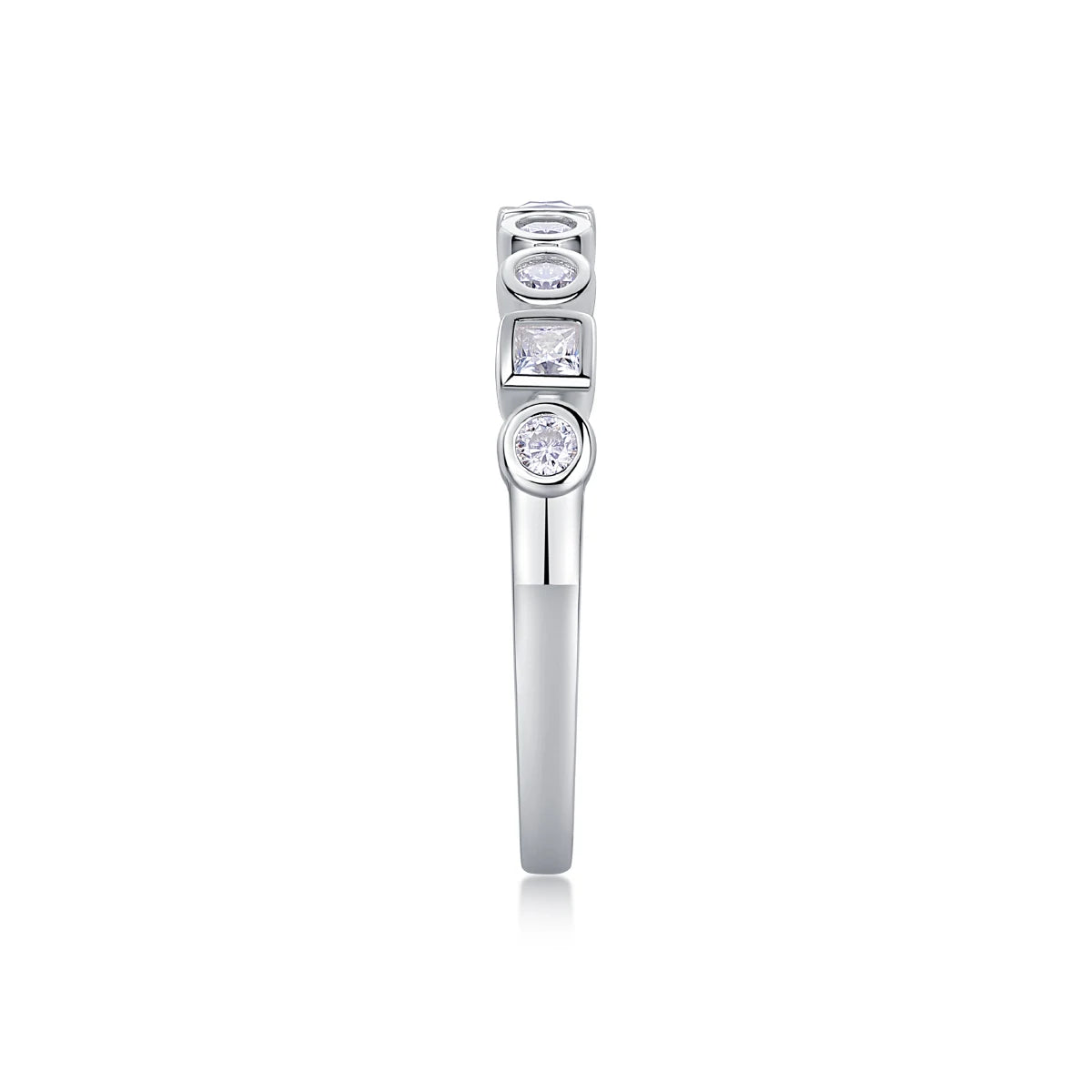 sterling silver jewelry - Silver White Ring SLM0137R-silver-6 detail view