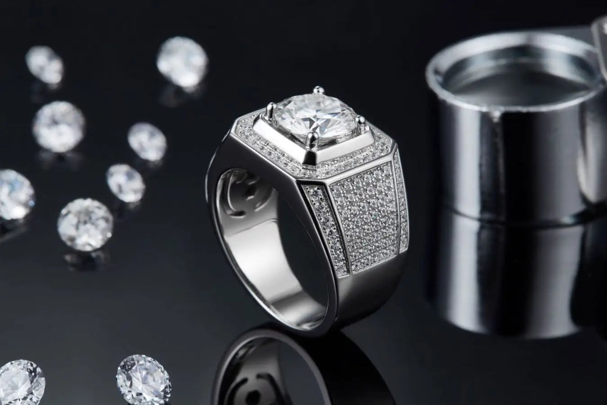 sterling silver jewelry - Silver Gold Ring SLM0090R-White-6 product view 06