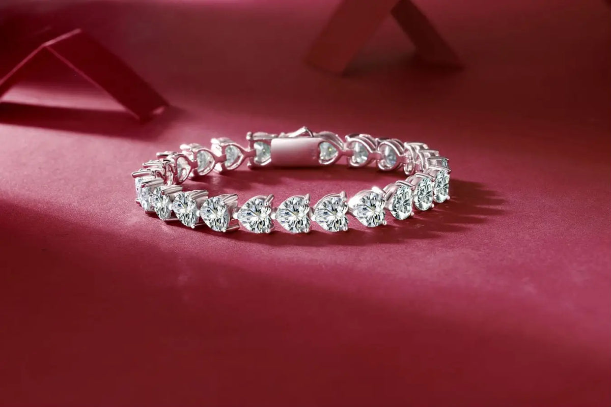 sterling silver jewelry - 925 Gold Silver Bracelet SLM0010B-White detail view