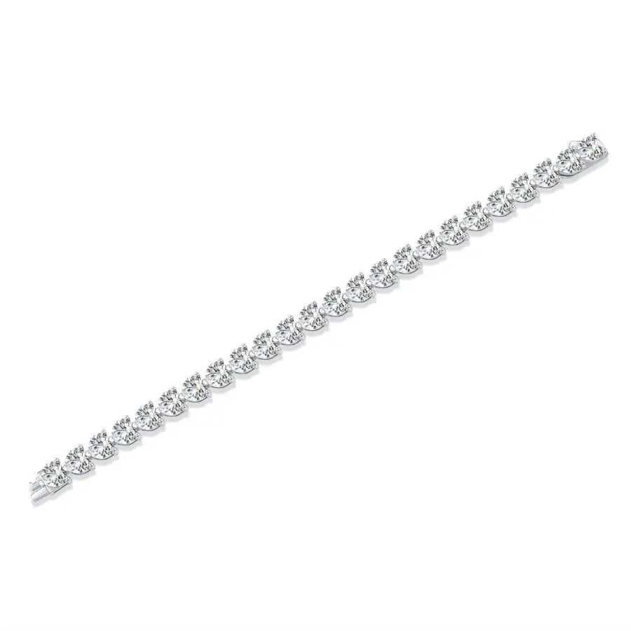 sterling silver jewelry - 925 Gold Silver Bracelet SLM0010B-White open view