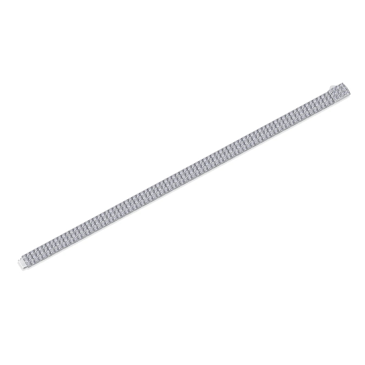 sterling silver jewelry - 925 Silver Bracelet SLM0033B-White-17cm/6.7in open view