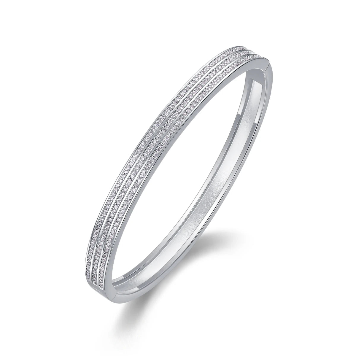 sterling silver jewelry - 925 Silver Bracelet SLM0040B-White-17cm/6.7in front view