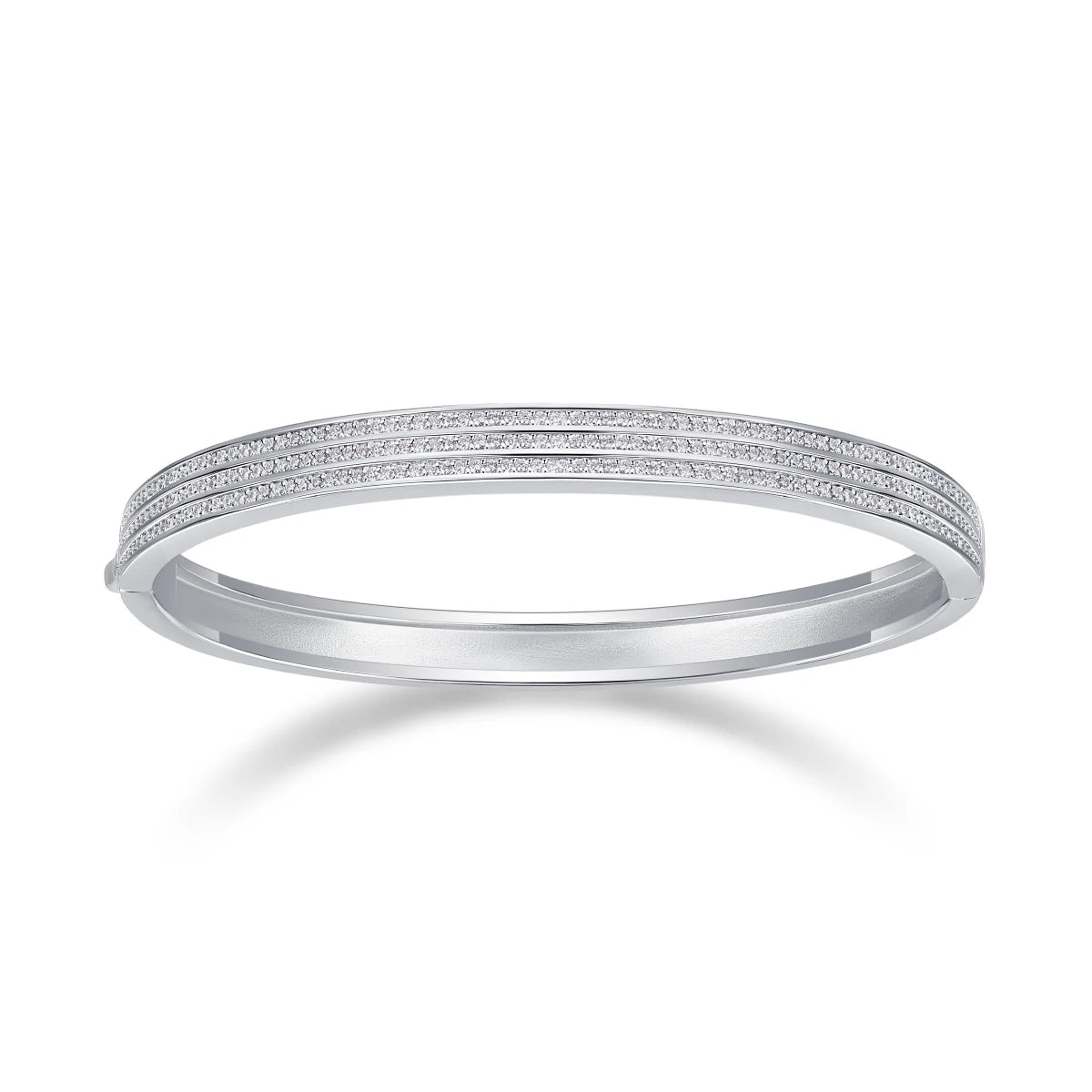 sterling silver jewelry - 925 Silver Bracelet SLM0040B-White-17cm/6.7in open view