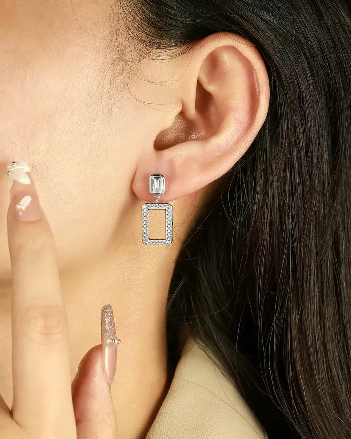 sterling silver jewelry - Silver White Earring Earrings SLM0035E-TLED190 product view 05