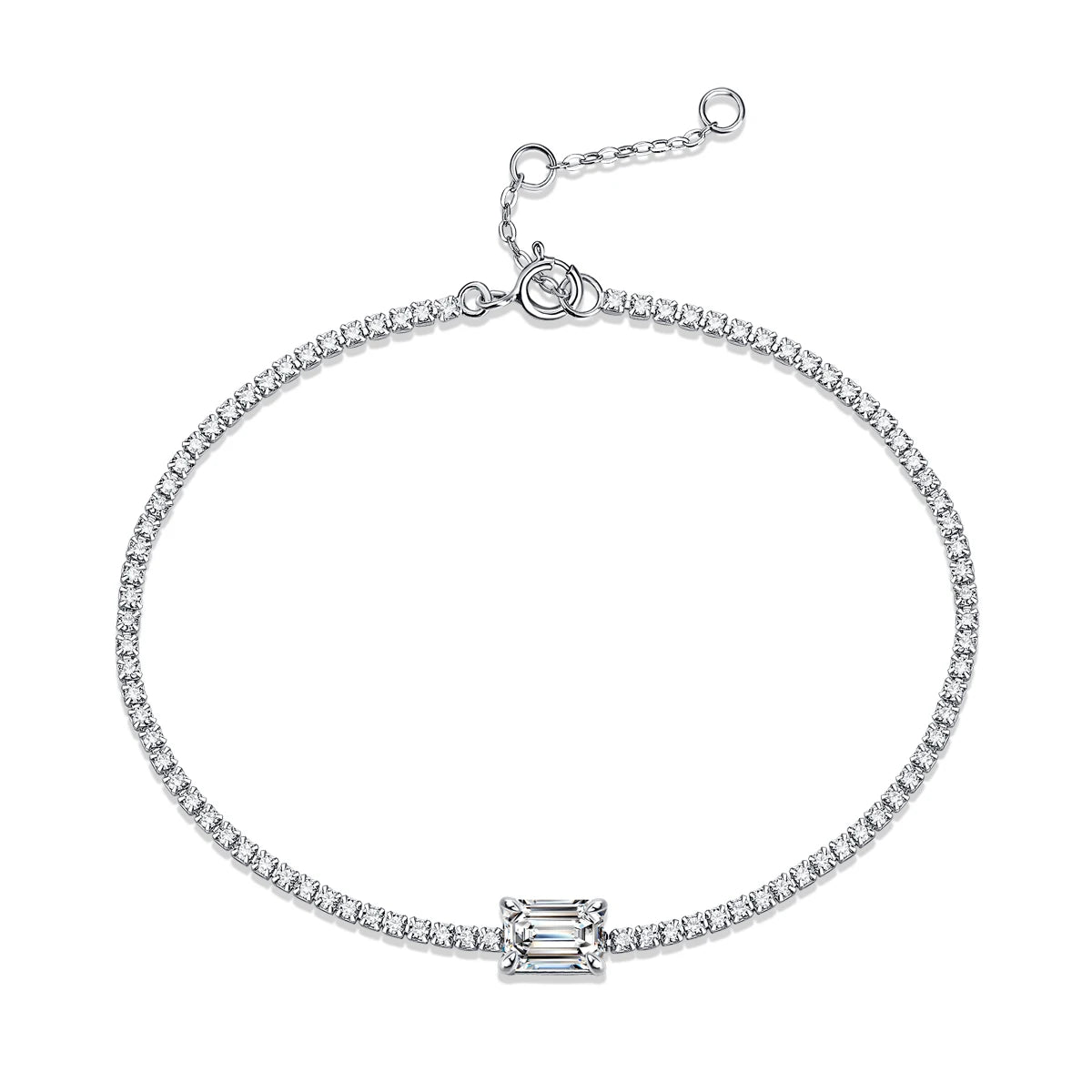 sterling silver jewelry - Silver Bracelet Pendant SLM0056B-silver-19cm open view