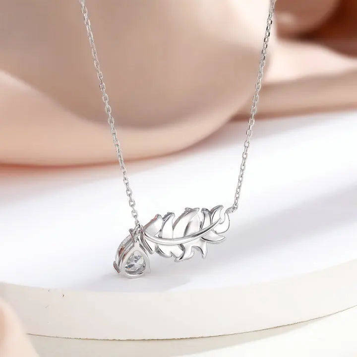 sterling silver jewelry - 925 Silver Necklaces SLZ0021N-luxury pendant side view