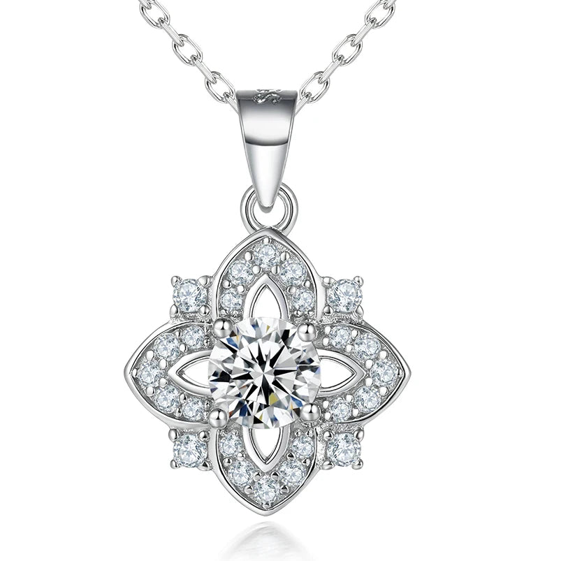 sterling silver jewelry - 925 Silver Necklaces SLZ0007N-Rhodiun front view