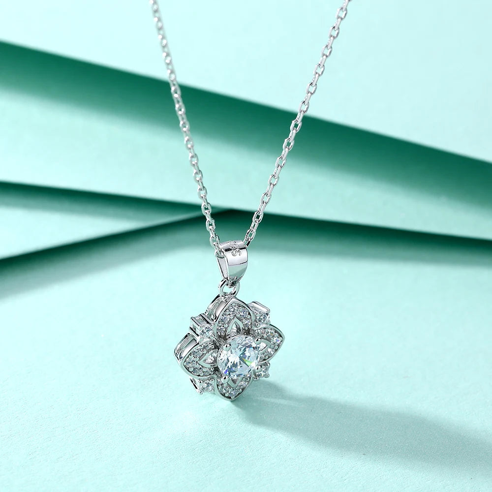 sterling silver jewelry - 925 Silver Necklaces SLZ0007N-Rhodiun open view