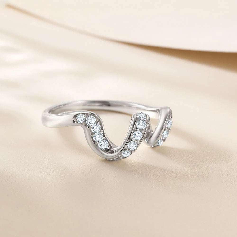 sterling silver jewelry - 925 Silver Rings SLZ0009R-twist ring-10 open view