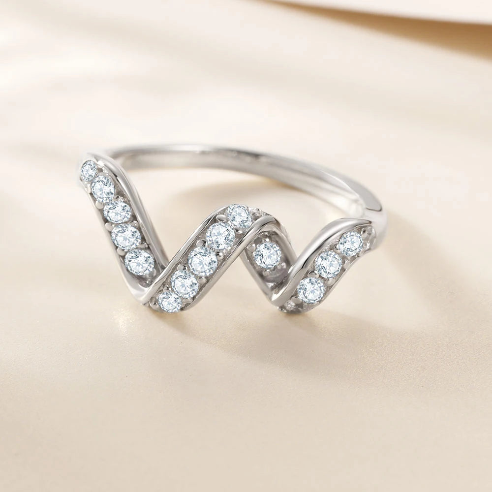 sterling silver jewelry - 925 Silver Rings SLZ0009R-twist ring-10 side view