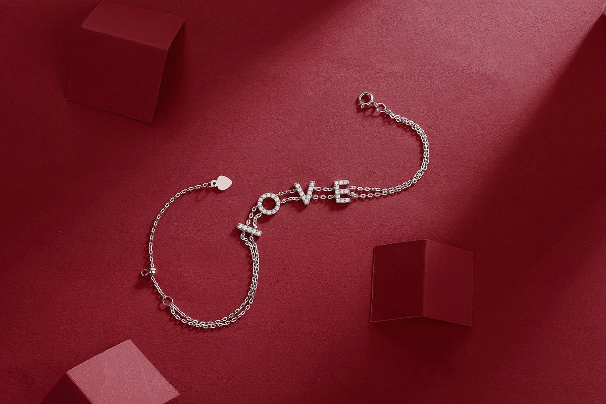 sterling silver jewelry - Rose Silver Bracelet SLM0052B-silver-19cm detail view