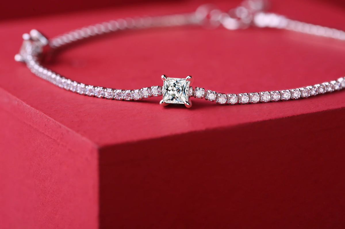 sterling silver jewelry - Silver Bracelet SLM0049B-silver-19cm detail view