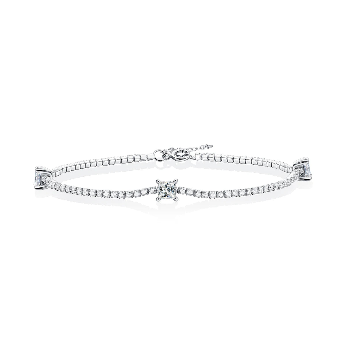 sterling silver jewelry - Silver Bracelet SLM0049B-silver-19cm front view