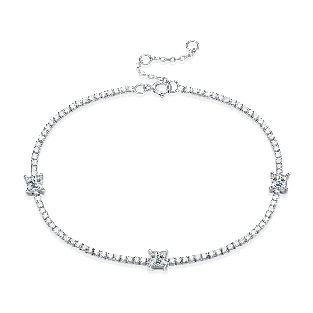 sterling silver jewelry - Silver Bracelet SLM0049B-silver-19cm open view