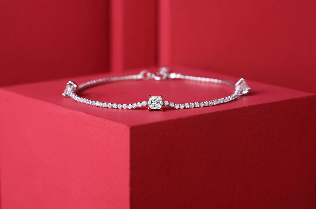 sterling silver jewelry - Silver Bracelet SLM0049B-silver-19cm side view