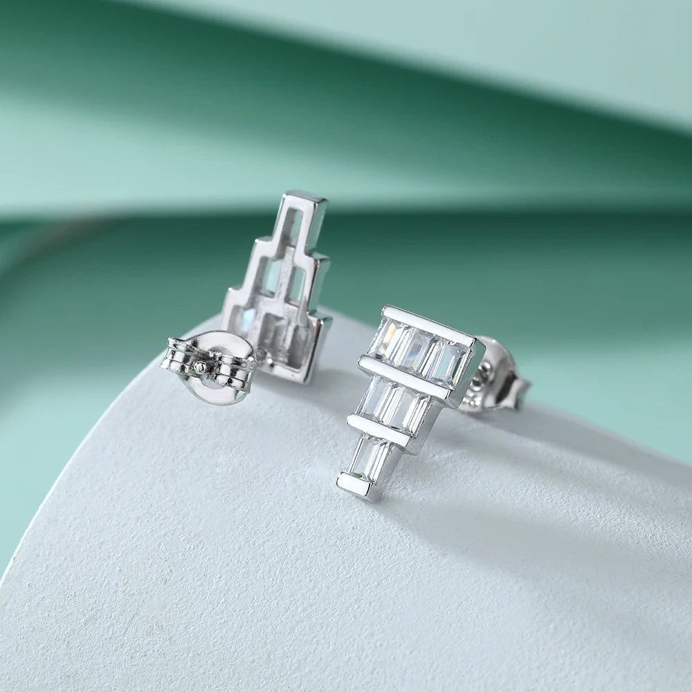 sterling silver jewelry - 925 Silver Earring Earrings SLM0018E-TLED130 side view