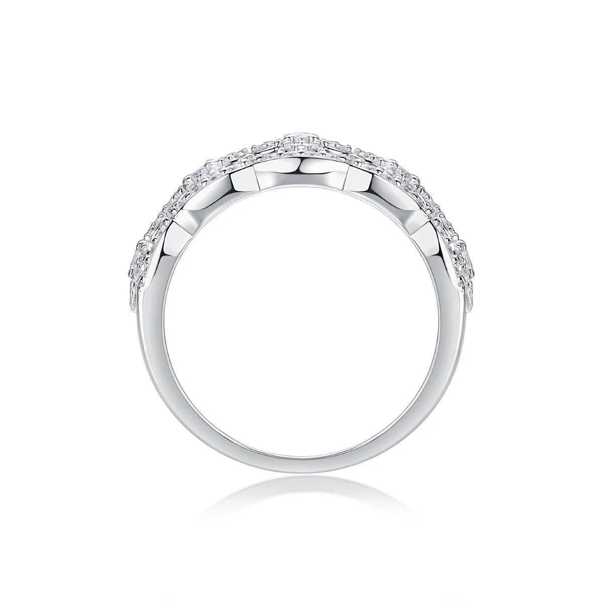 sterling silver jewelry - 925 Silver Ring SLM0136R-silver-6 side view