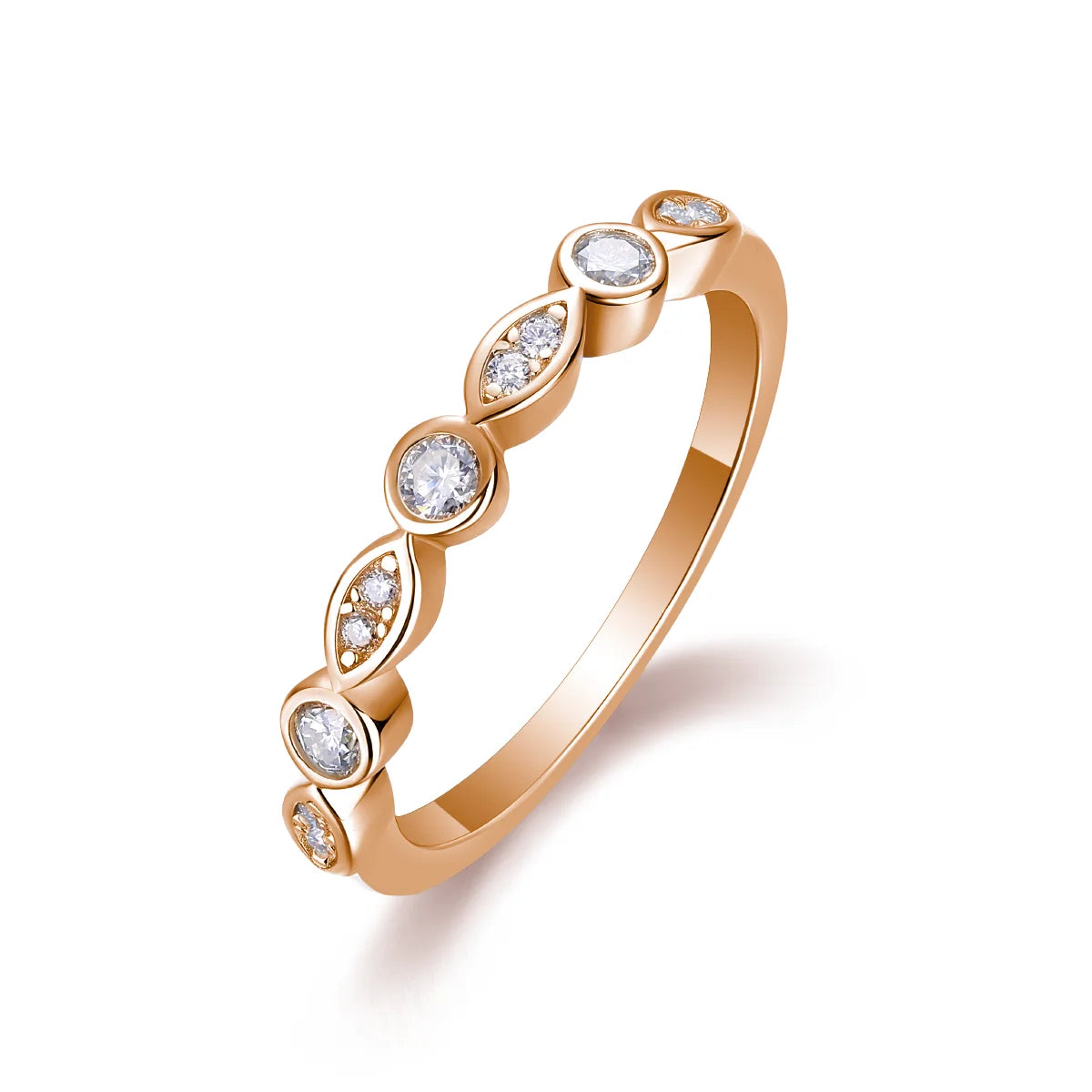 sterling silver jewelry - Silver Ring SLM0133R-Pink-5 side view