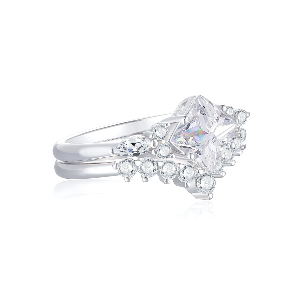 sterling silver jewelry - 925 Silver Rings SLZ0040R-weddding Rings-6 open view