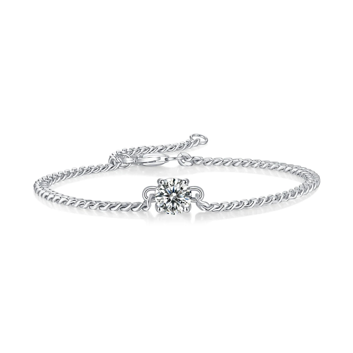 sterling silver jewelry - 925 Silver Bracelet SLM0057B-silver-19cm front view