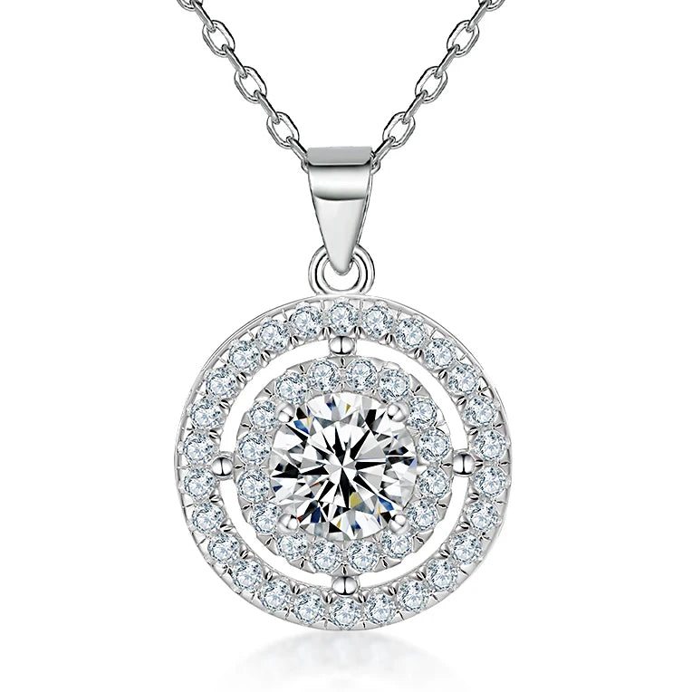 sterling silver jewelry - 925 Silver Pendant Necklaces SLZ0004N-Rhodiun front view
