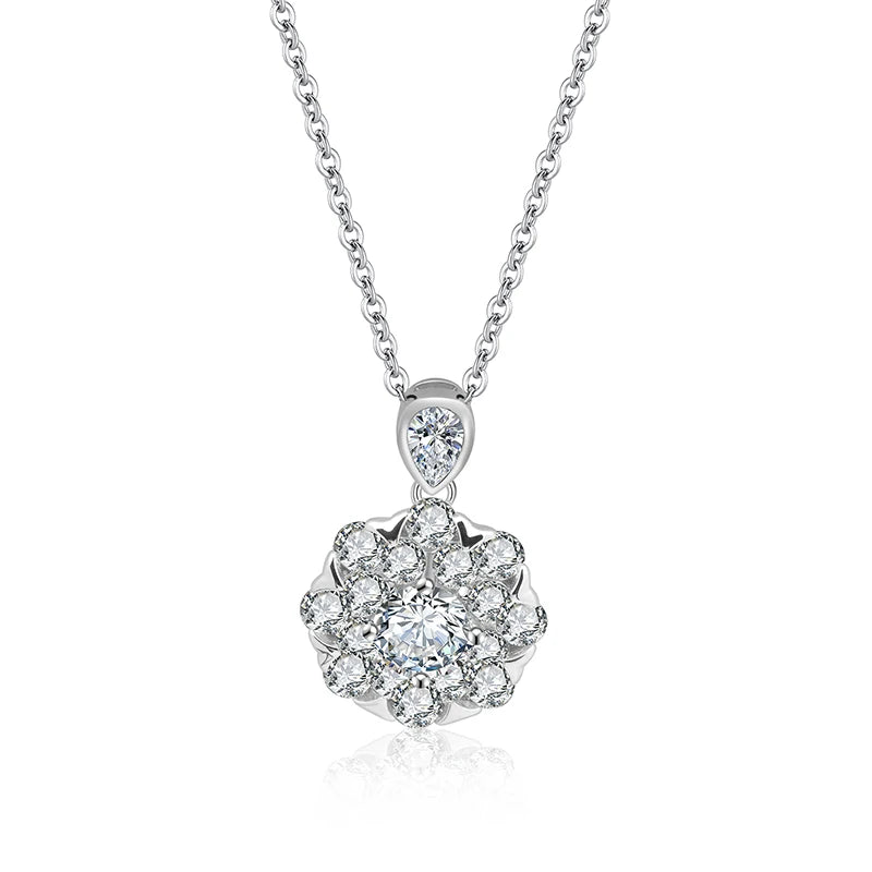 sterling silver jewelry - 925 Silver Pendant Silver Jewelry SLM0003N-Snowflake-40-45cm AJ front view