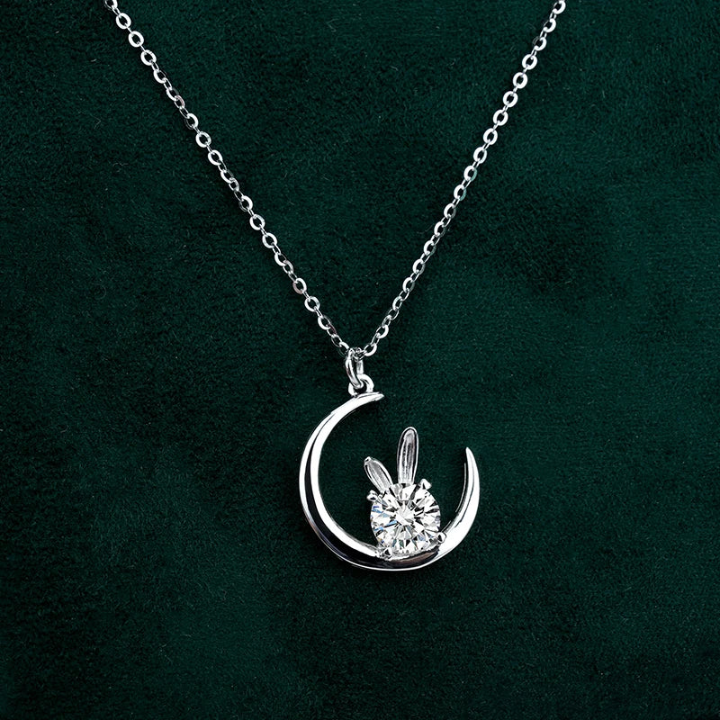 sterling silver jewelry - 925 Silver Pendant Necklace SLM0004N-White-40-45cm AJ open view