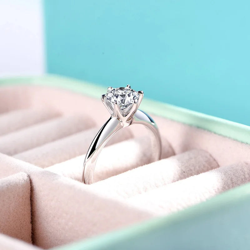 sterling silver jewelry - 925 Silver Ring SLM0002R-1.0 CT-AJ detail view