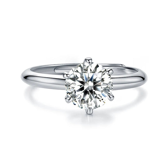sterling silver jewelry - 925 Silver Ring SLM0002R-1.0 CT-AJ open view