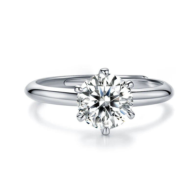 sterling silver jewelry - 925 Silver Ring SLM0003R-1.0 CT-AJ front view