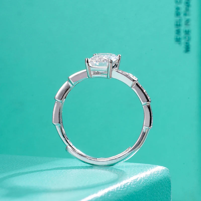sterling silver jewelry - 925 Silver Ring SLM0006R-1.0 CT-AJ side view