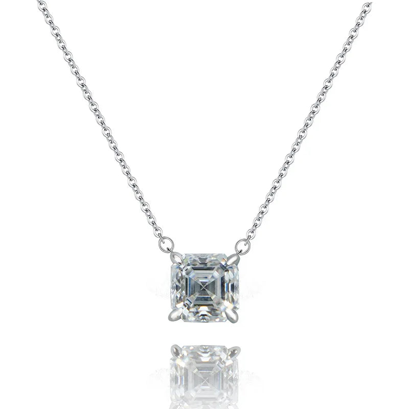 sterling silver jewelry - 925 White Silver Necklace SLM0005N-White-40-45cm AJ front view