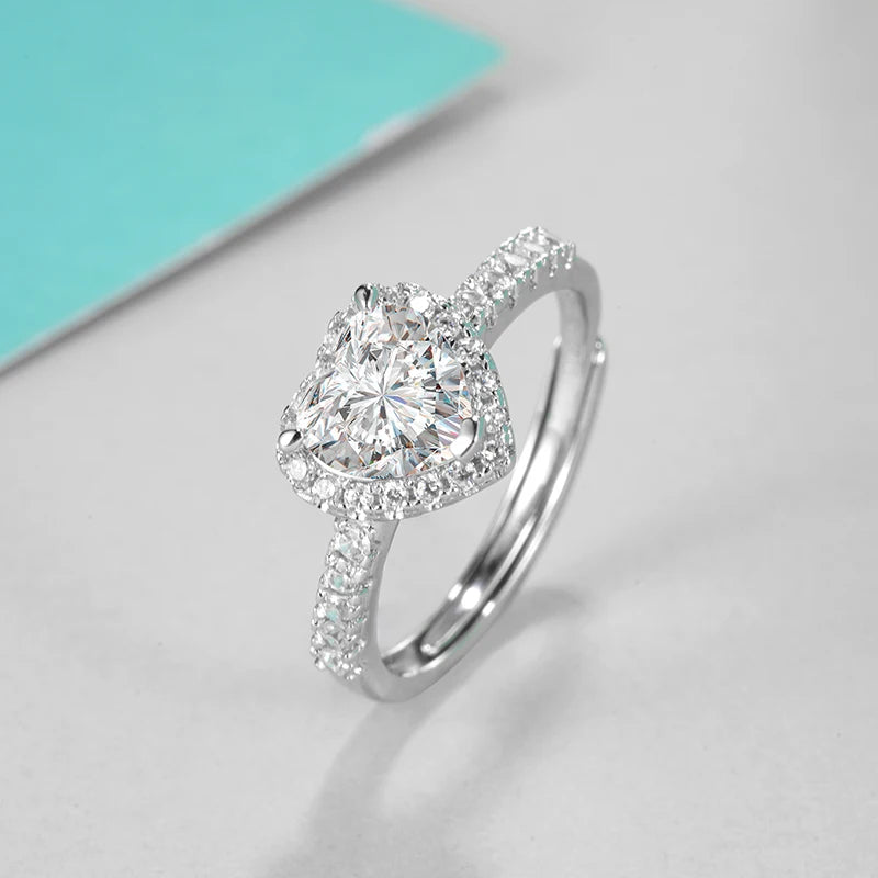 sterling silver jewelry - 925 Silver Ring SLM0012R-1.0 CT-AJ side view