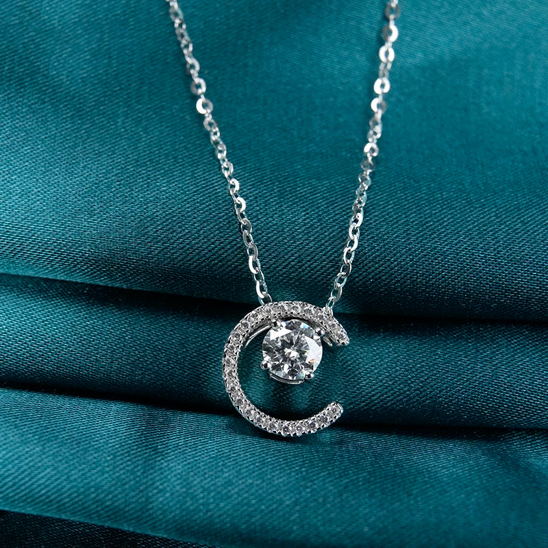 sterling silver jewelry - 925 Silver Pendant Necklace SLM0008N-Letter C-40-45cm AJ product view 05