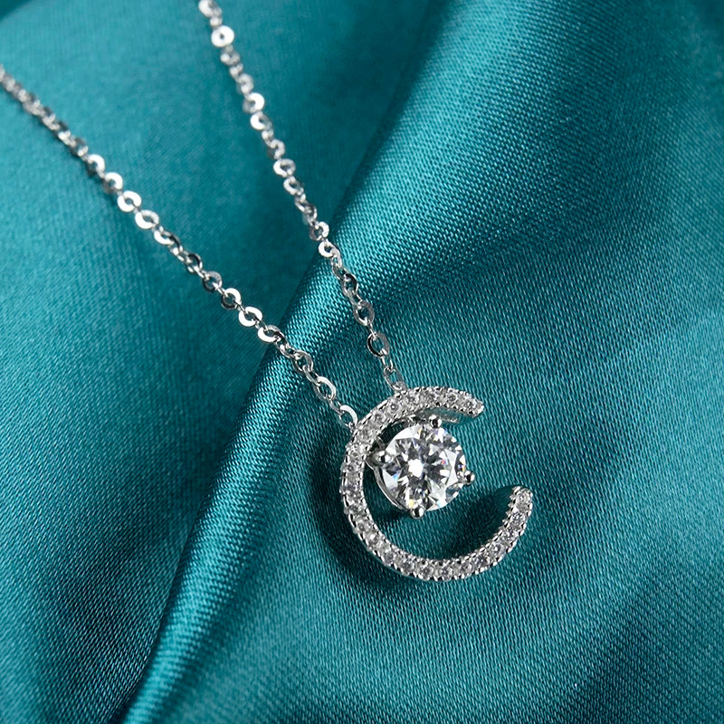 sterling silver jewelry - 925 Silver Pendant Necklace SLM0008N-Letter C-40-45cm AJ side view