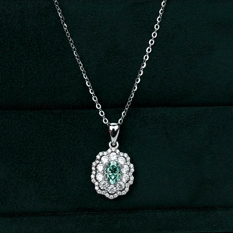 sterling silver jewelry - 925 Silver Green Necklace Pendant SLM0009N-Green-40-45cm AJ product view 05