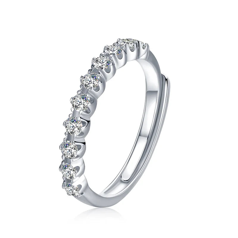 sterling silver jewelry - 925 Silver Ring SLM0014R-0.04 CT*10-AJ front view