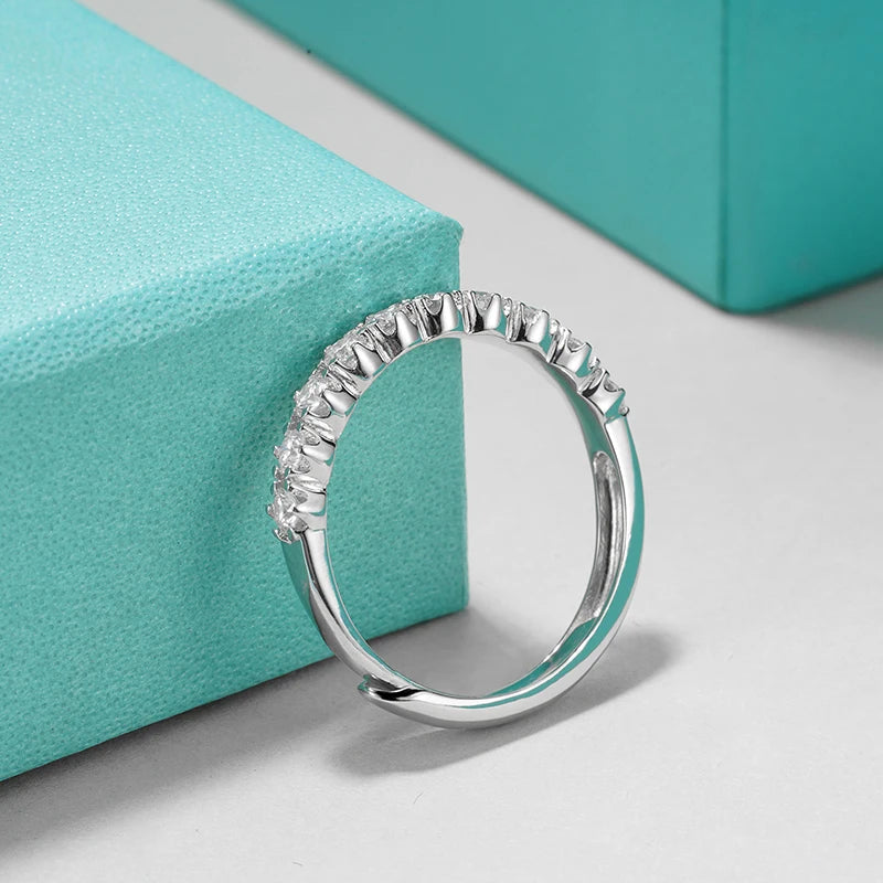 sterling silver jewelry - 925 Silver Ring SLM0014R-0.04 CT*10-AJ side view