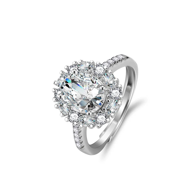 sterling silver jewelry - Silver Ring SLM0016R-2.0 CT-AJ front view
