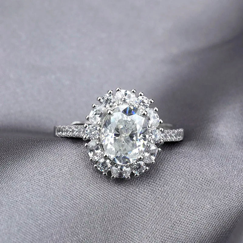 sterling silver jewelry - Silver Ring SLM0016R-2.0 CT-AJ open view