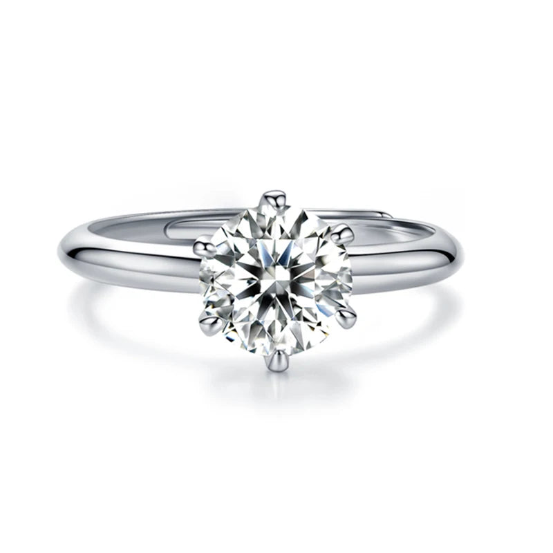 sterling silver jewelry - 925 Silver Ring SLM0018R-1.0 CT-AJ front view
