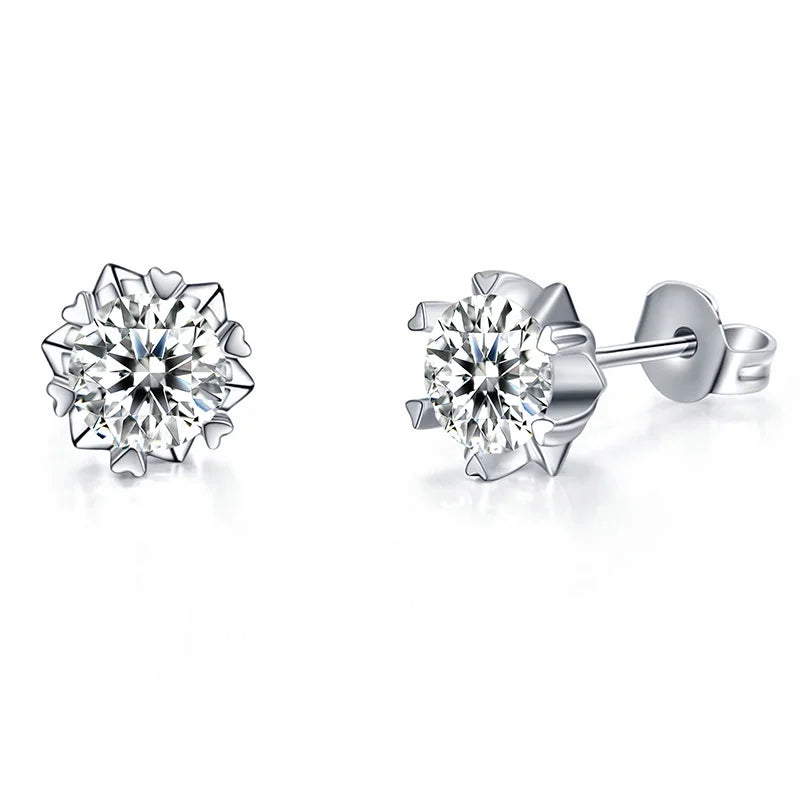 sterling silver jewelry - Silver Earrings SLM0003E-0.1 CT * 2 front view